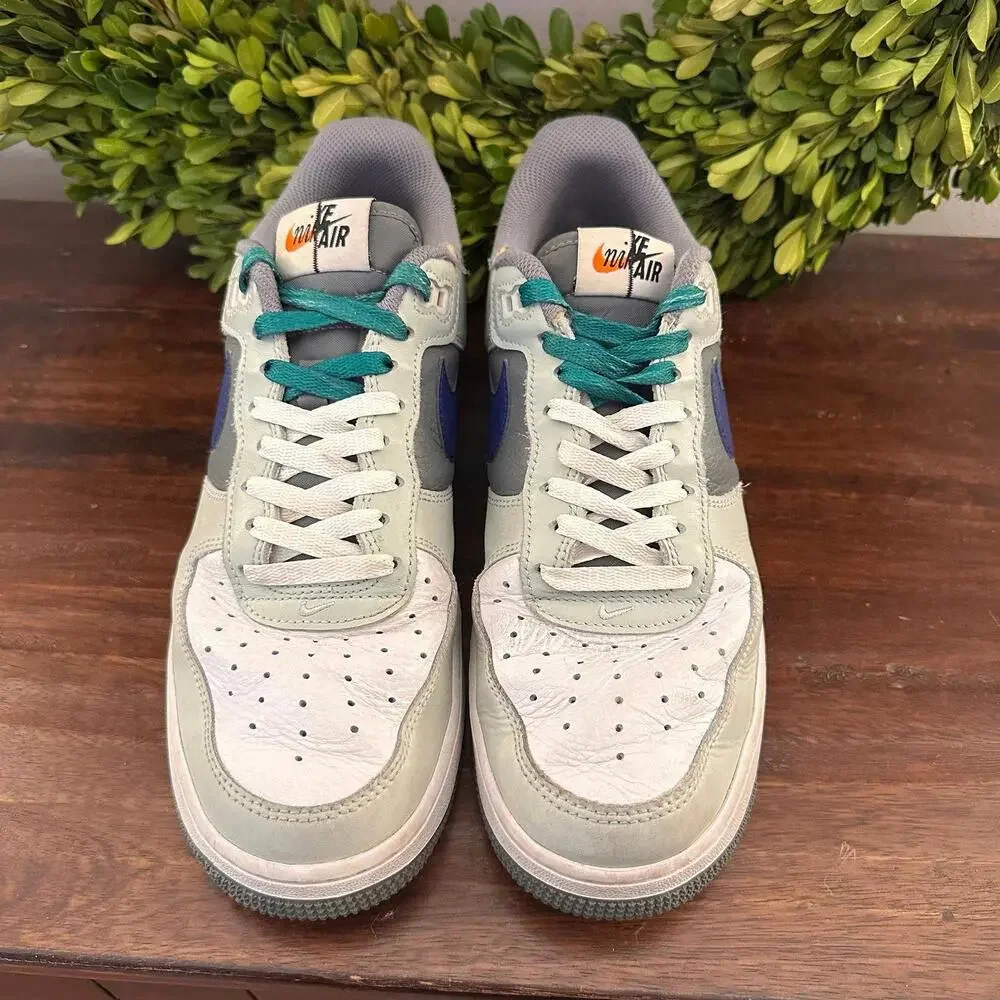 Nike Air Force 1 Low '07 LV8 Shoes Split‎ Light Silver Deep Royal Blue 10